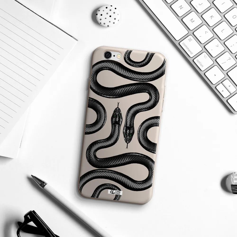 Black Snake Apple iPhone 6 Silicone Stone Case