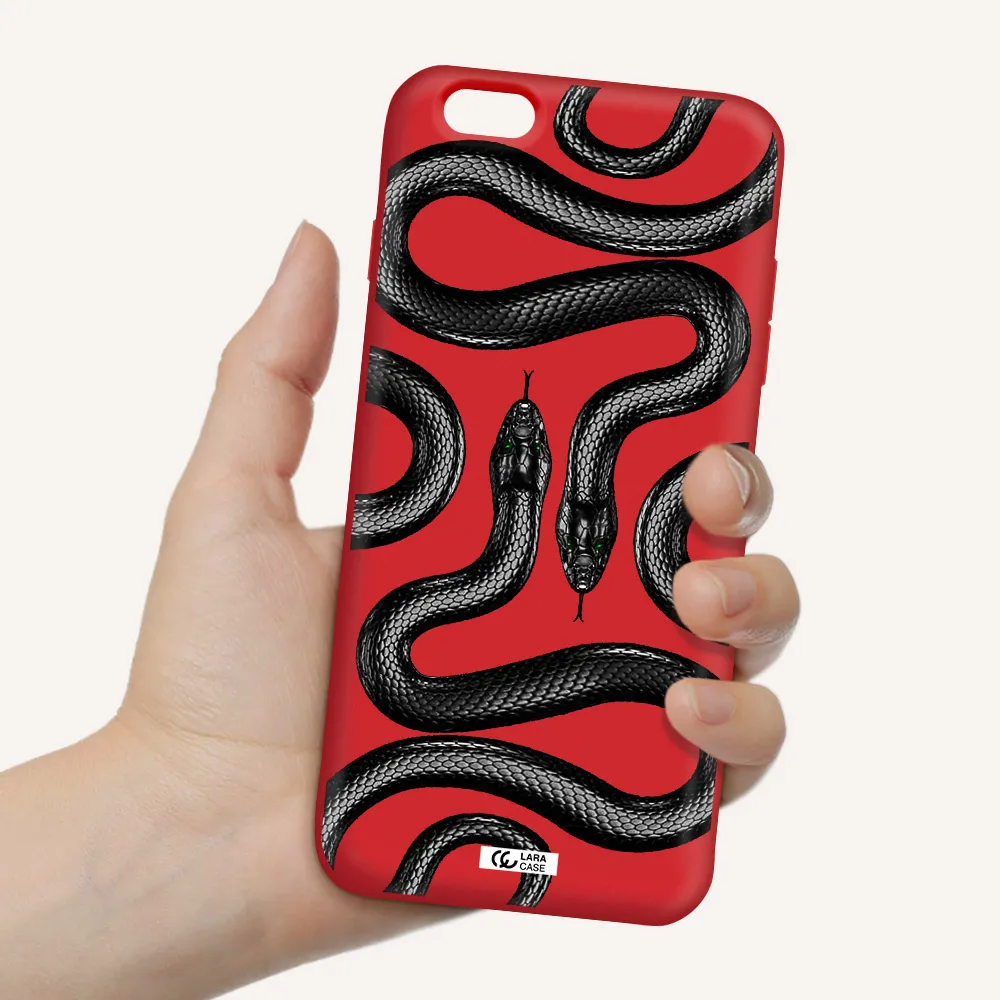 Black Snake Apple iPhone 6S Silicone Imperial Red Case