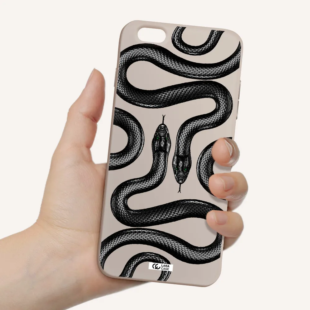 Black Snake Apple iPhone 6S Silicone Stone Case