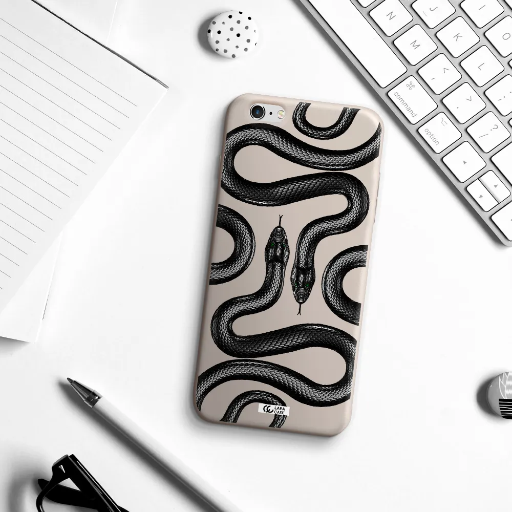 Black Snake Apple iPhone 6S Silicone Stone Case