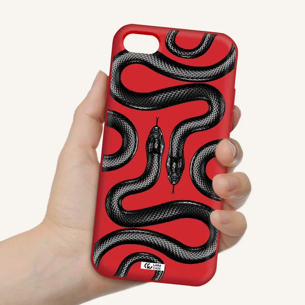 Black Snake Apple iPhone 7 Silicone Imperial Red Case