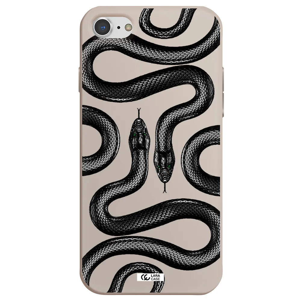 Black Snake Apple iPhone 7 Silicone Stone Case