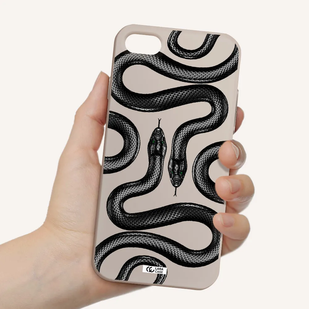 Black Snake Apple iPhone 7 Silicone Stone Case