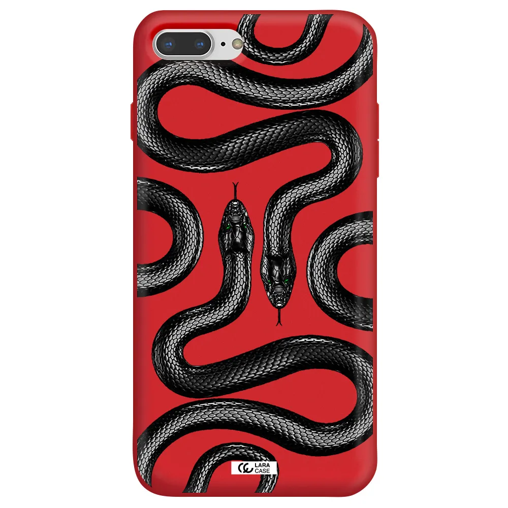 Black Snake Apple iPhone 8 plus Silicone Imperial Red Case