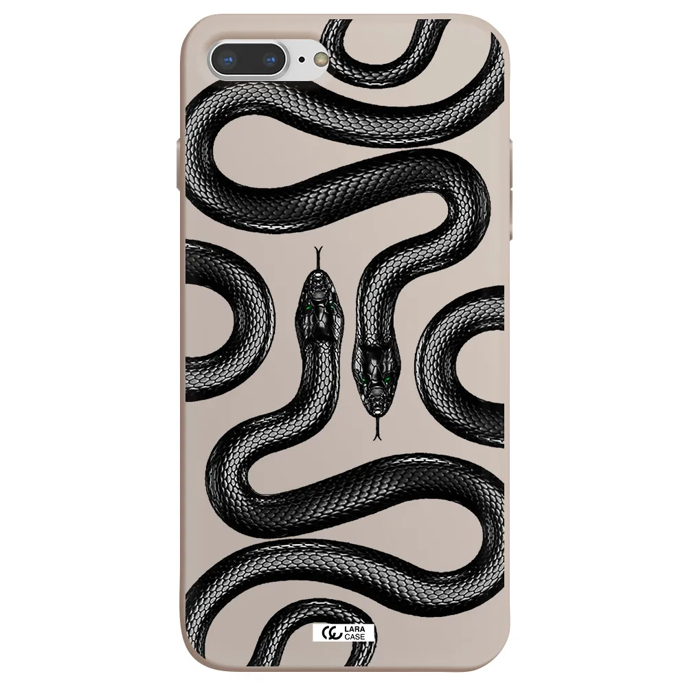 Black Snake Apple iPhone 8 plus Silicone Stone Case