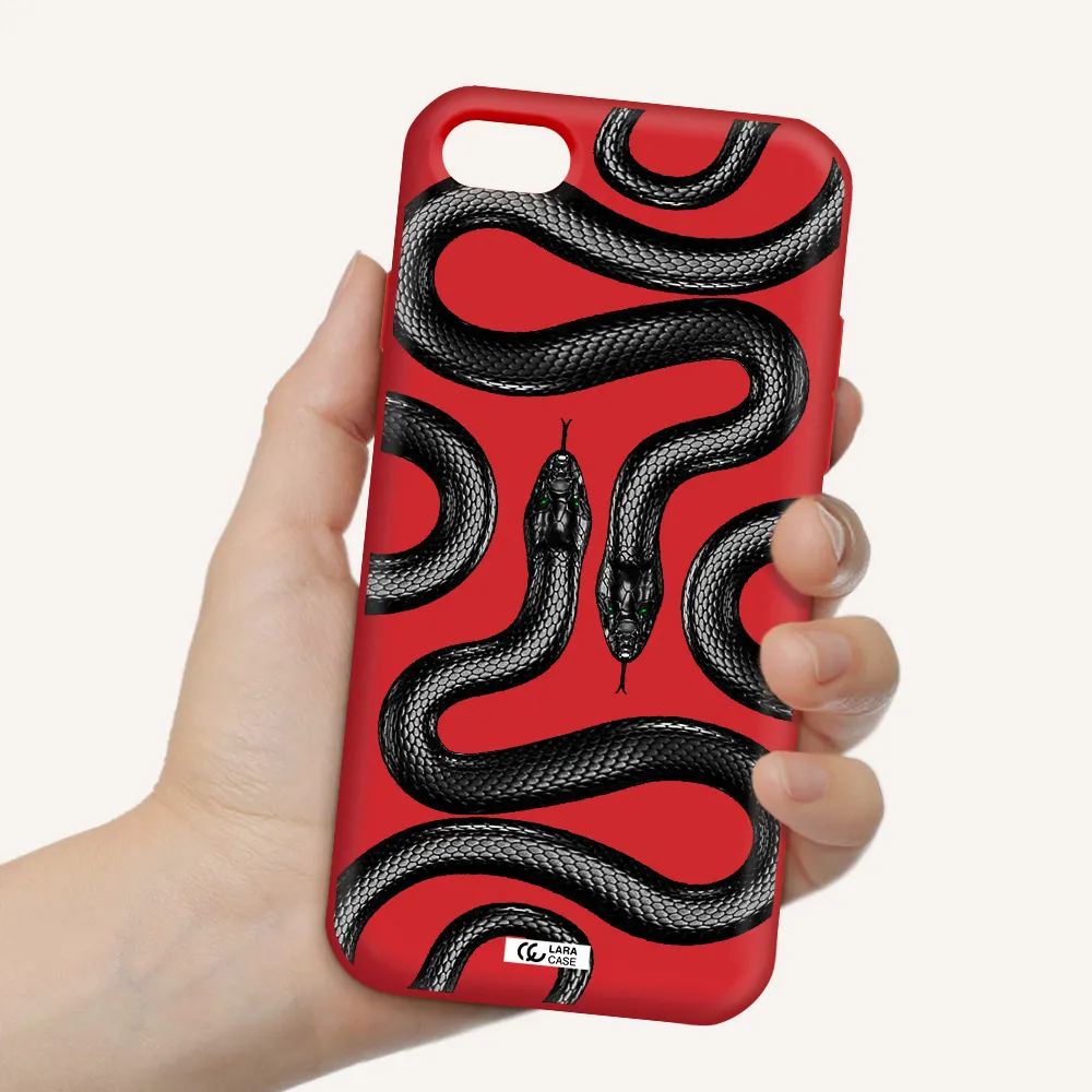 Black Snake Apple iPhone 8 Silicone Imperial Red Case