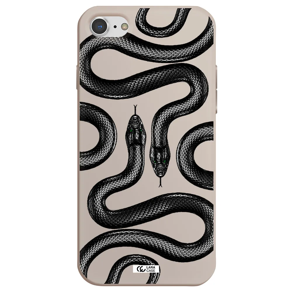 Black Snake Apple iPhone 8 Silicone Stone Case