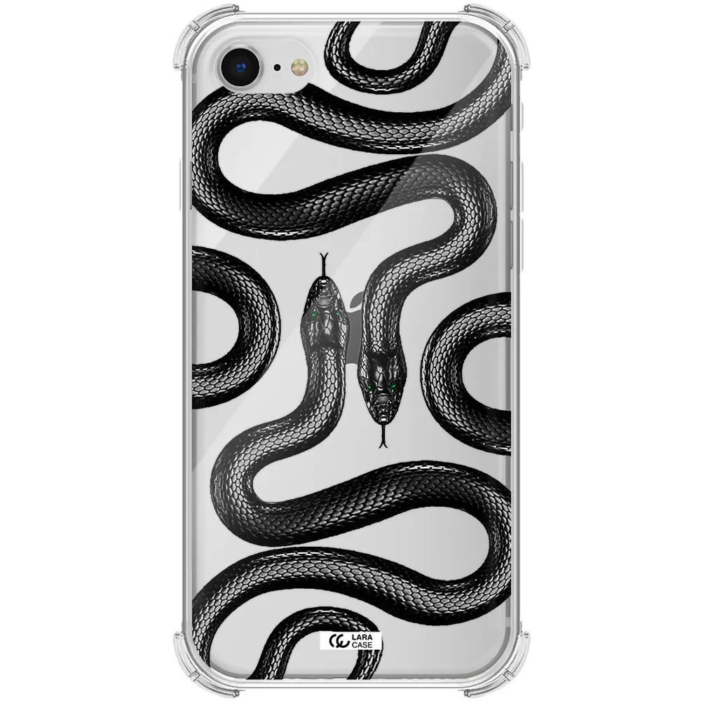 Black Snake Apple iPhone se 2020 Clear PC Case