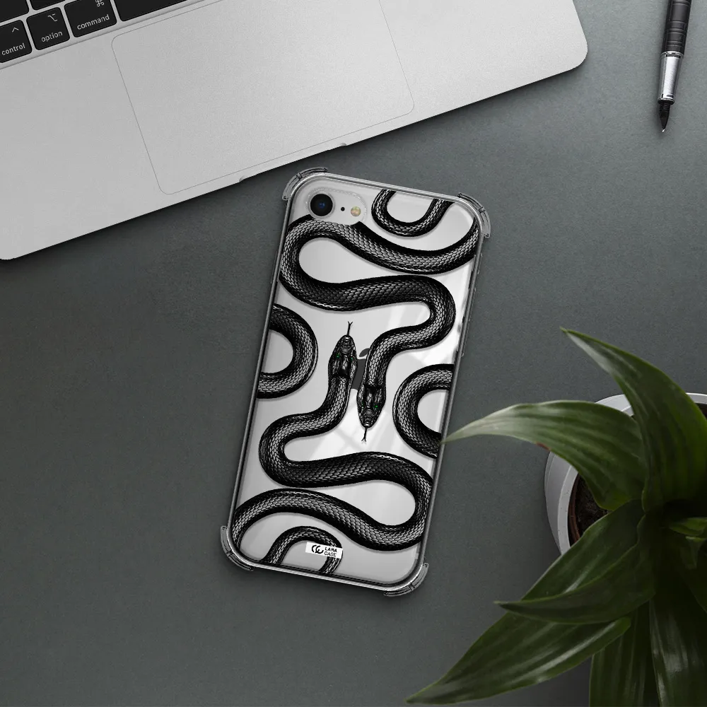 Black Snake Apple iPhone se 2020 Clear PC Case