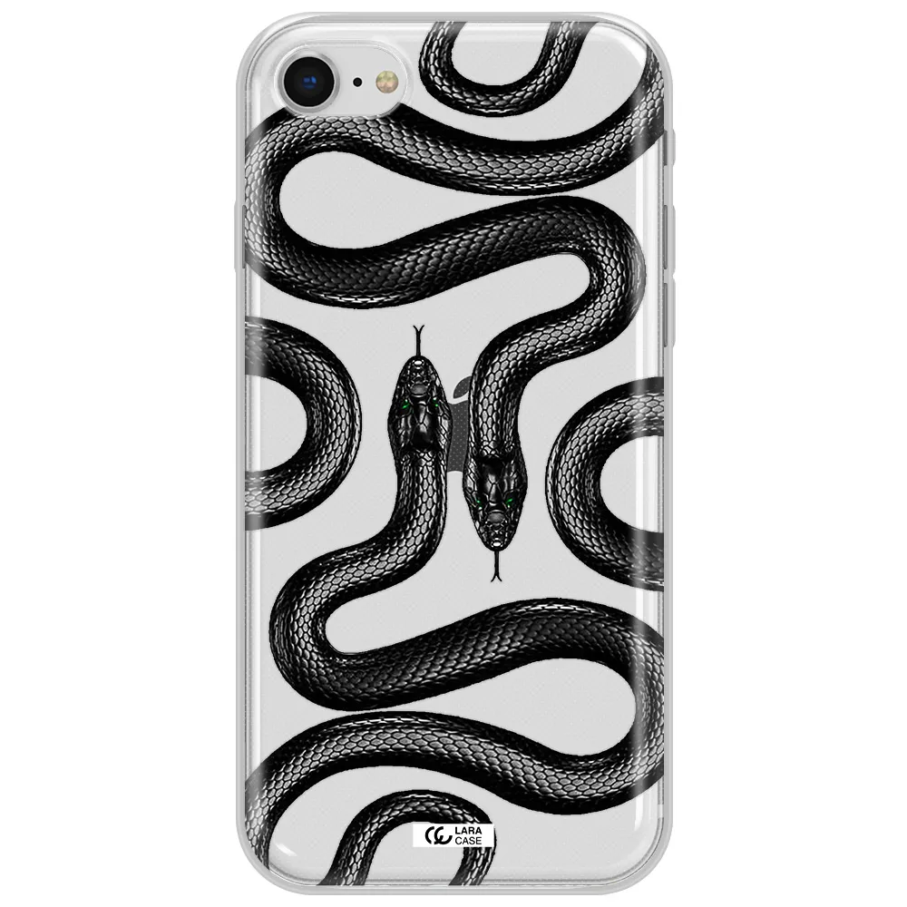 Black Snake Apple Iphone Se 2020 Clear Tpu Case