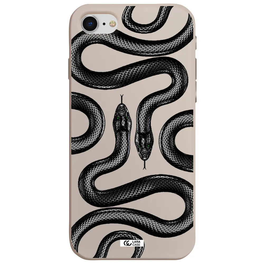 Black Snake Apple iPhone se 2020 Silicone Stone Case