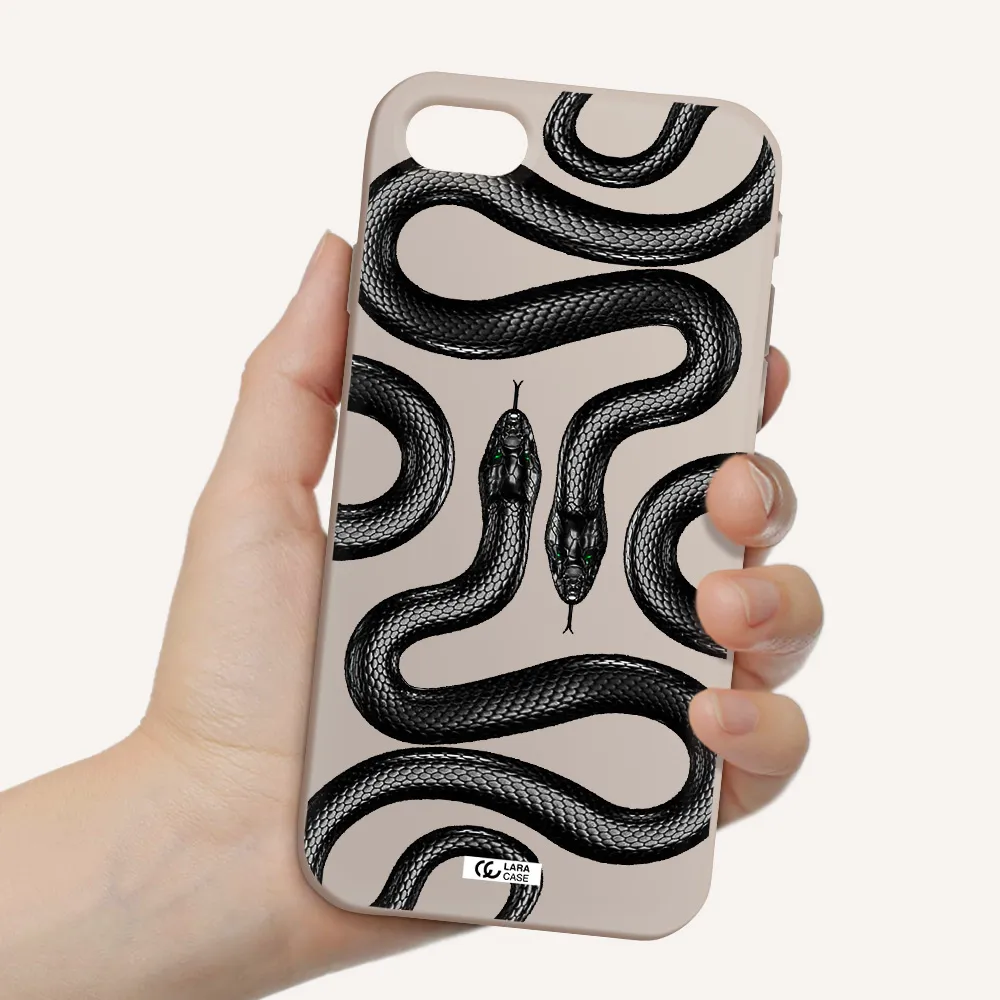 Black Snake Apple iPhone se 2020 Silicone Stone Case