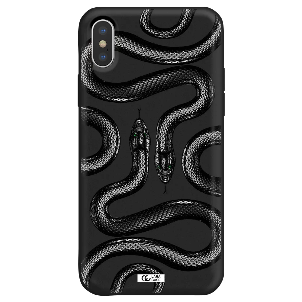 Black Snake Apple iPhone X Silicone black Case