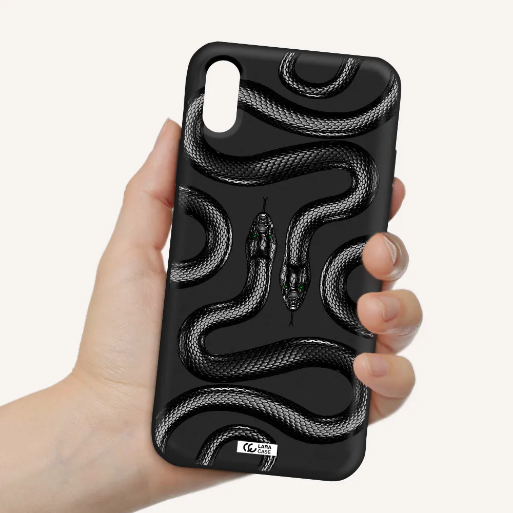 Black Snake Apple iPhone X Silicone black Case