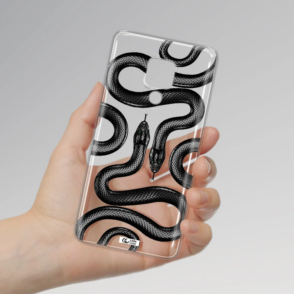 Black Snake Huawei Mate 20X Clear TPU Case