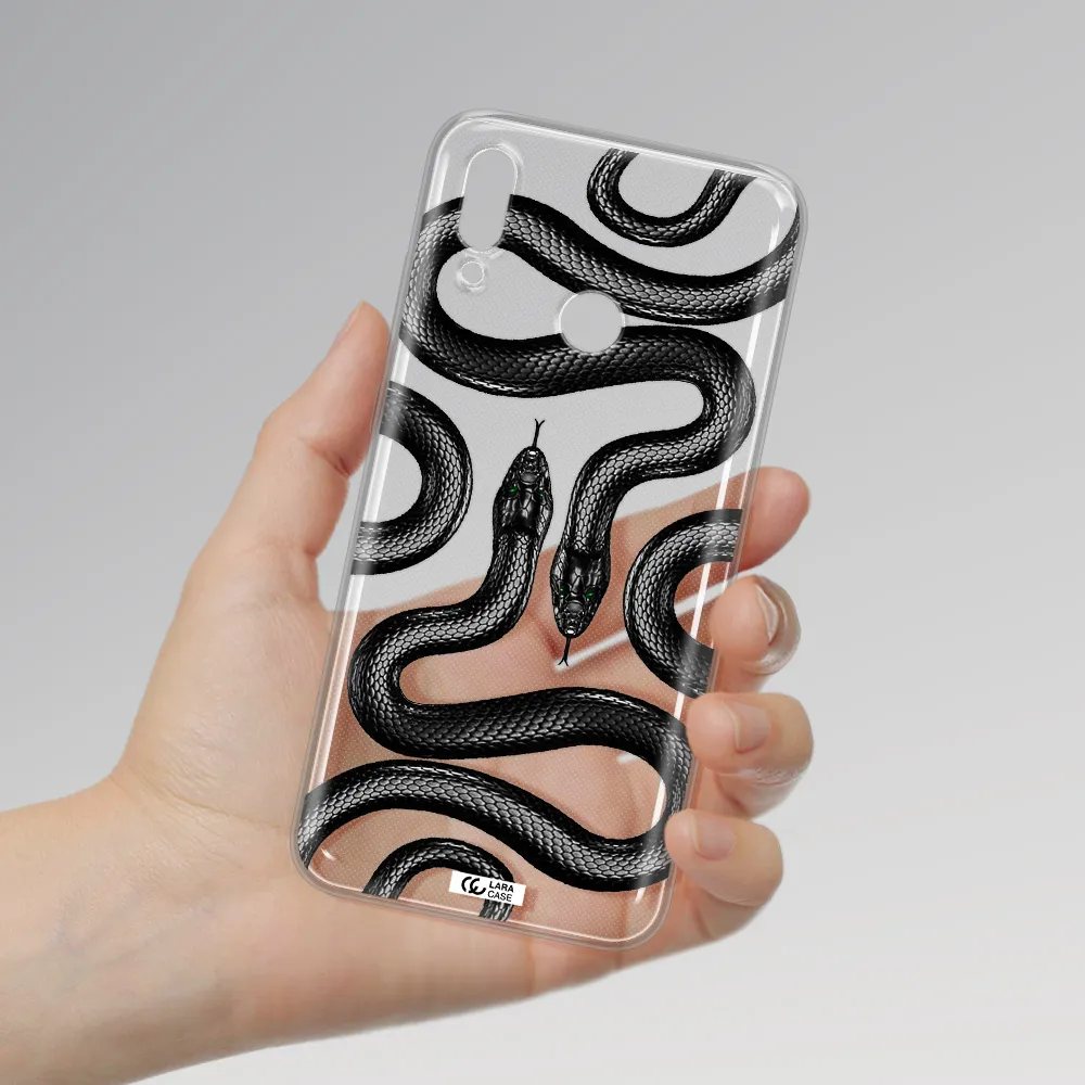 Black Snake Huawei P Smart 2019 Clear TPU Case