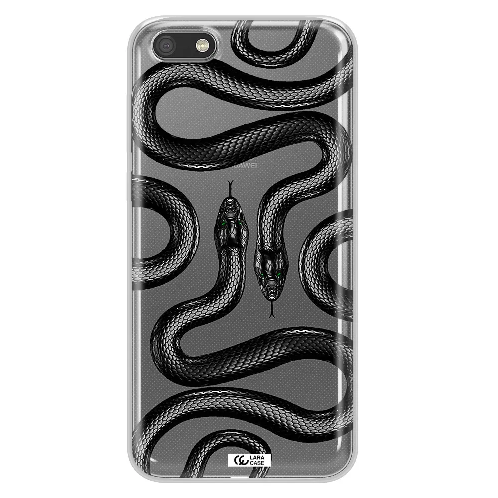 Black Snake Huawei Y5 2018 Clear TPU Case