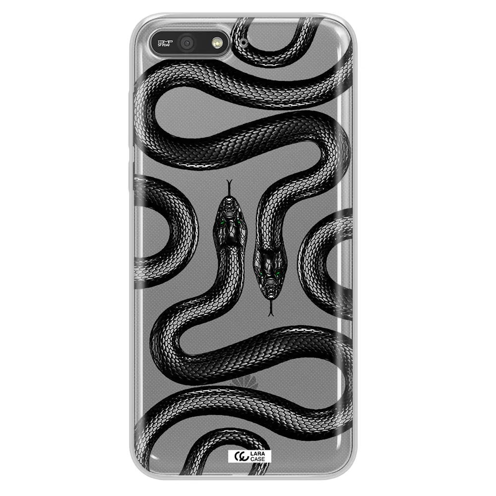 Black Snake Huawei Y6 2018 Clear TPU Case