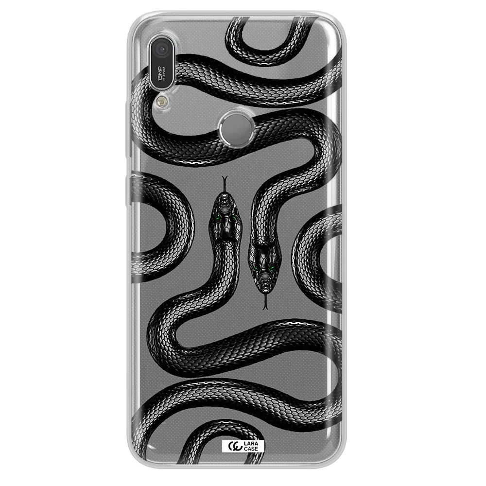 Black Snake Huawei Y6 2019 Clear TPU Case