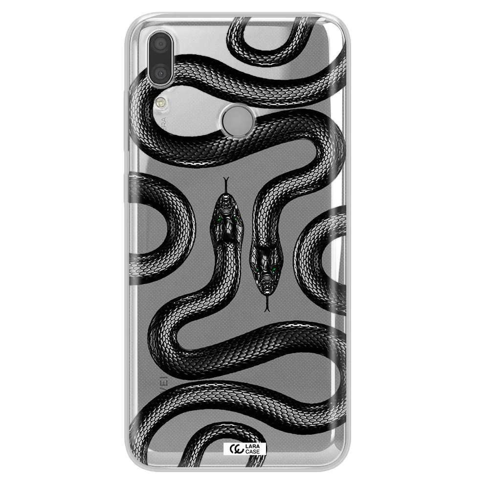 Black Snake Huawei Y7 2019 Clear TPU Case