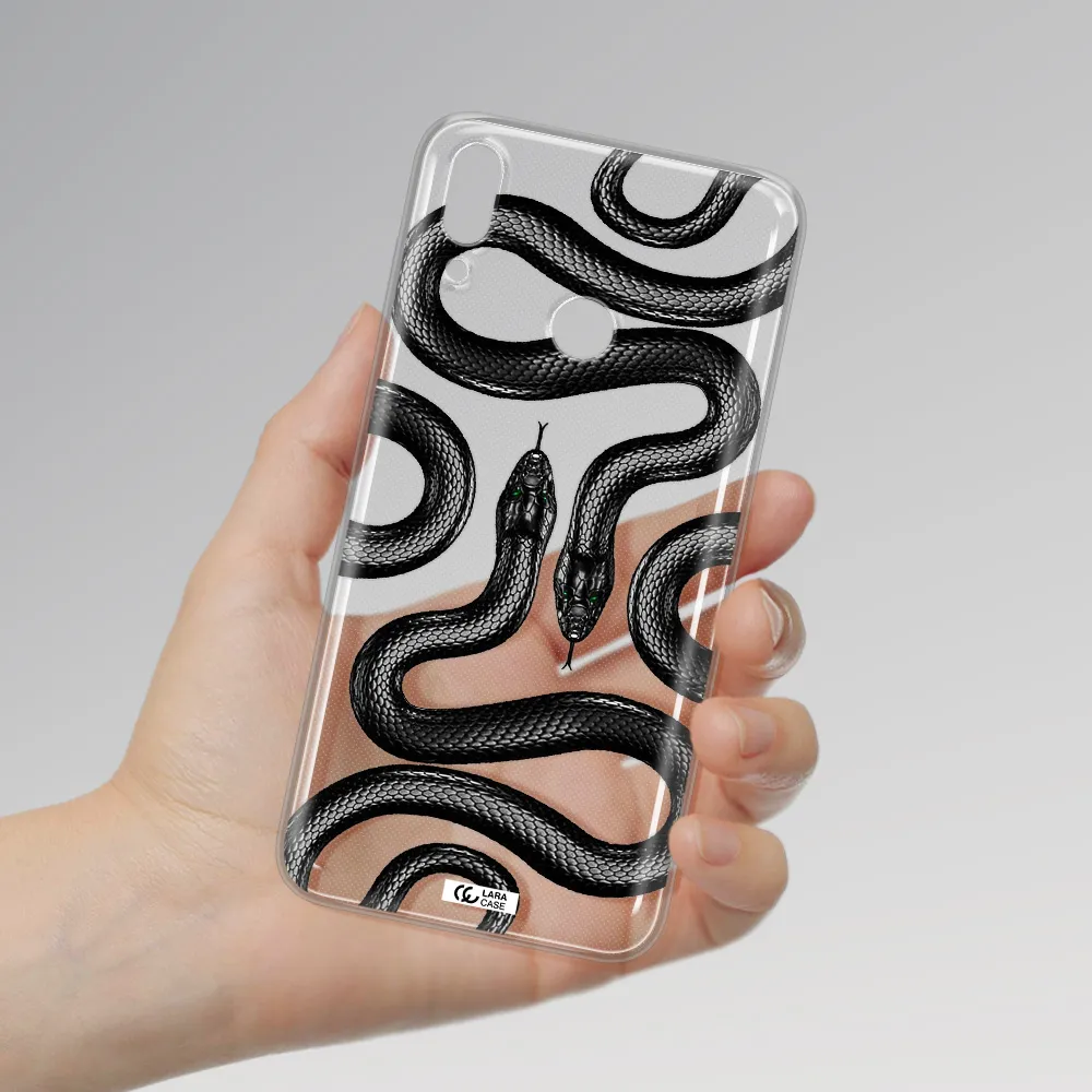 Black Snake Huawei Y7 2019 Clear TPU Case