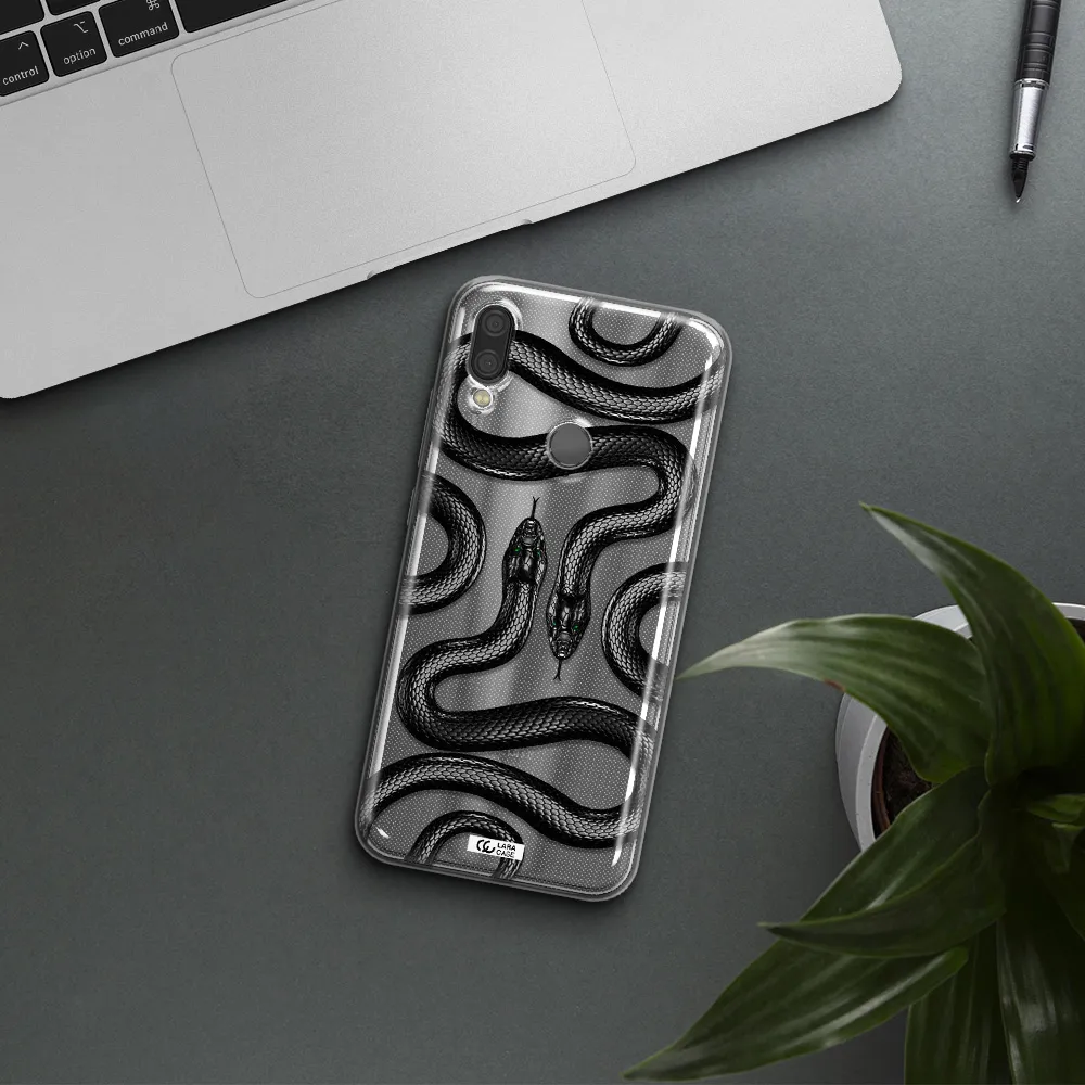 Black Snake Xiaomi Redmi Note 7 Clear TPU Case