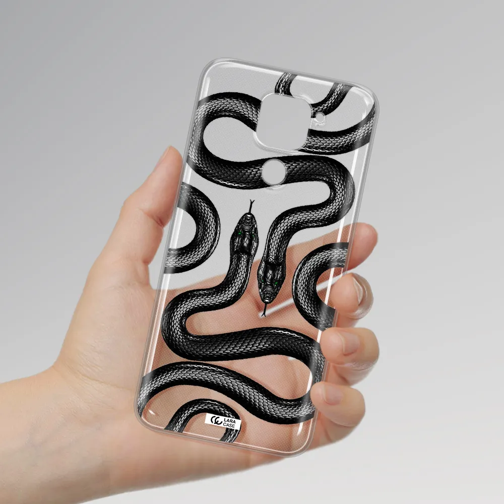 Black Snake Xiaomi Redmi Note 9 Clear TPU Case