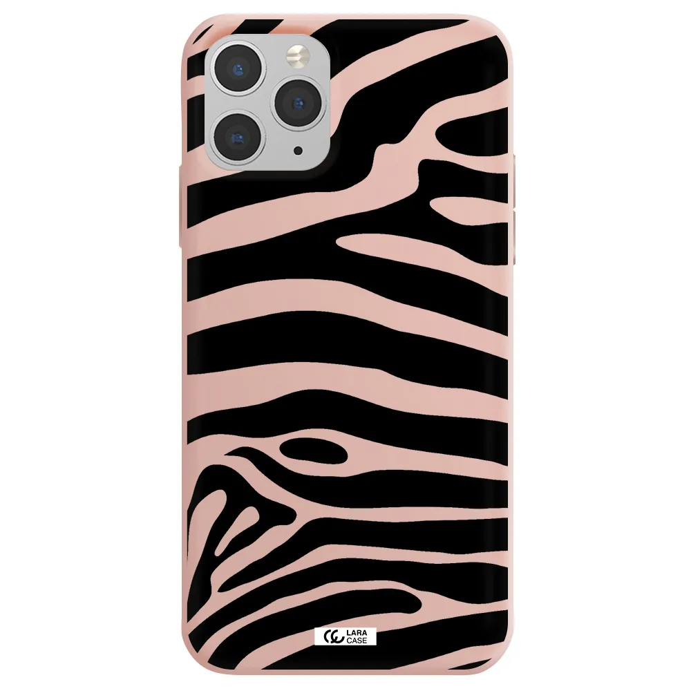 Zebra Apple iPhone 11 pro max Silicone pastel pink Case