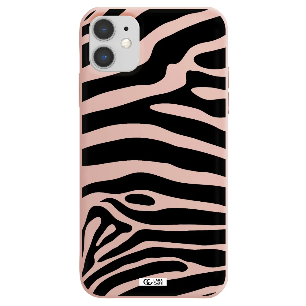 Zebra Apple iPhone 11 Silicone pastel pink Case