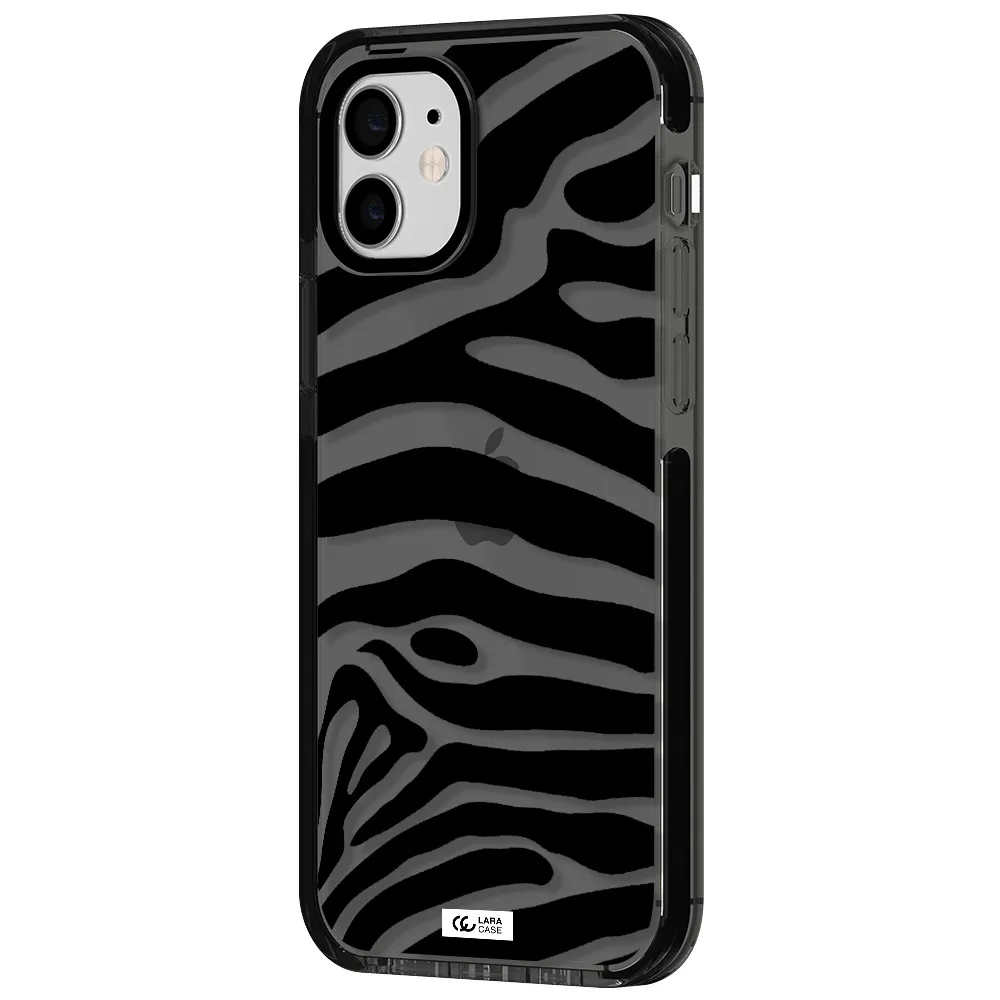 Zebra Apple iPhone 12 impact Smoke Black Case