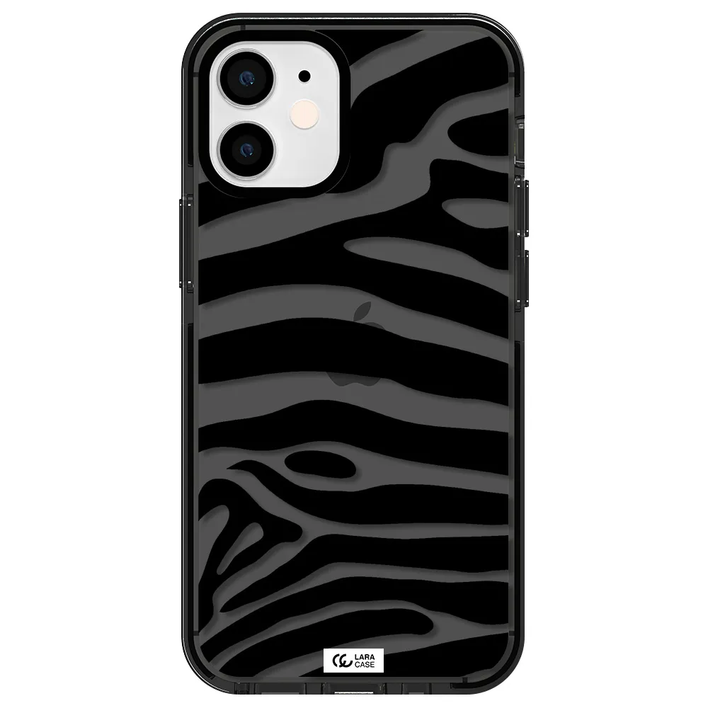 Zebra Apple iPhone 12 mini impact Smoke Black Case
