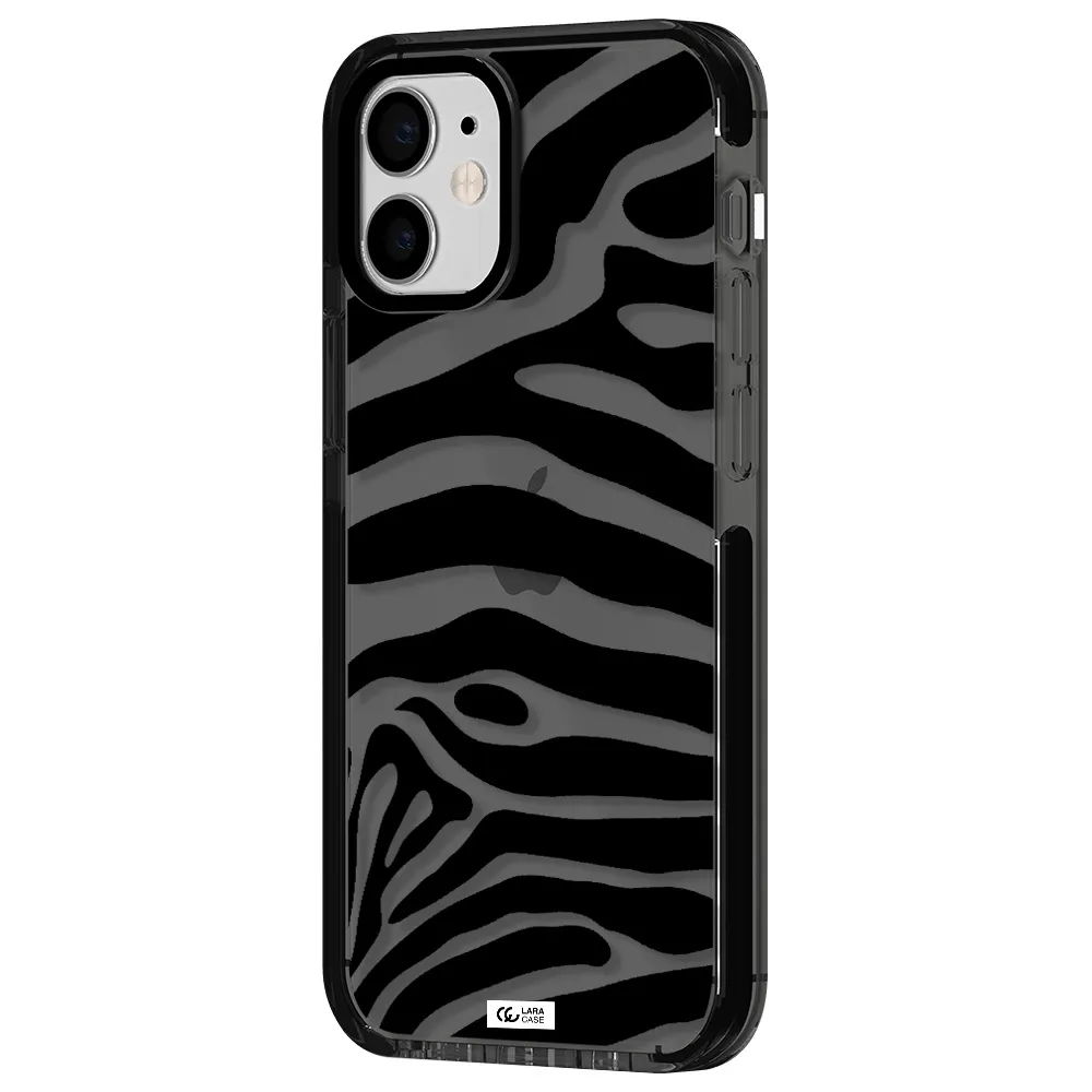 Zebra Apple iPhone 12 mini impact Smoke Black Case