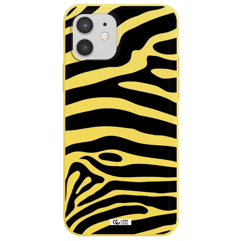 Zebra Apple iPhone 12 mini Silicone canary yellow Case