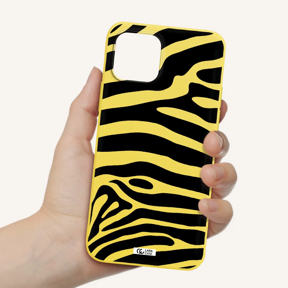 Zebra Apple iPhone 12 mini Silicone canary yellow Case