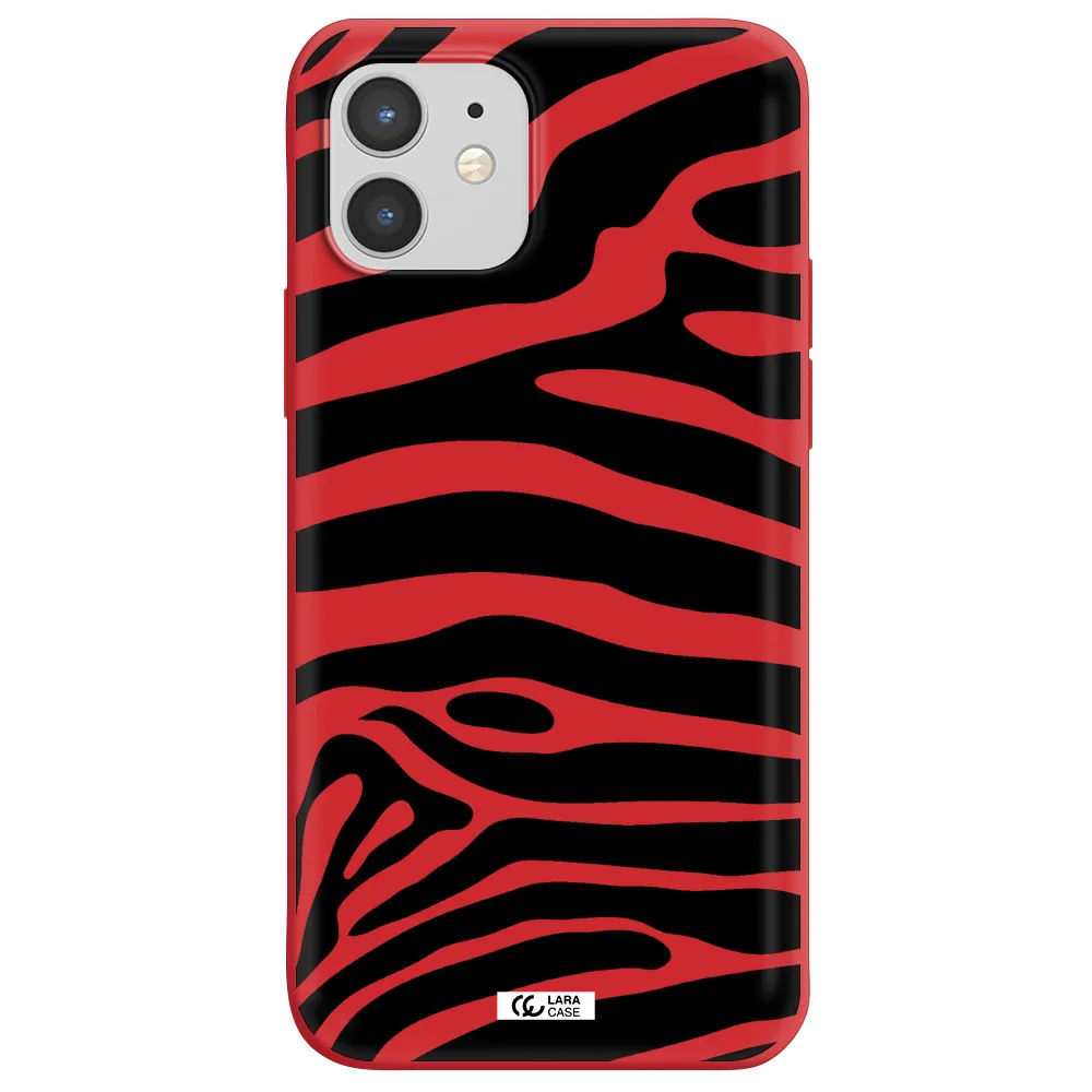 Zebra Apple iPhone 12 mini Silicone Imperial Red Case