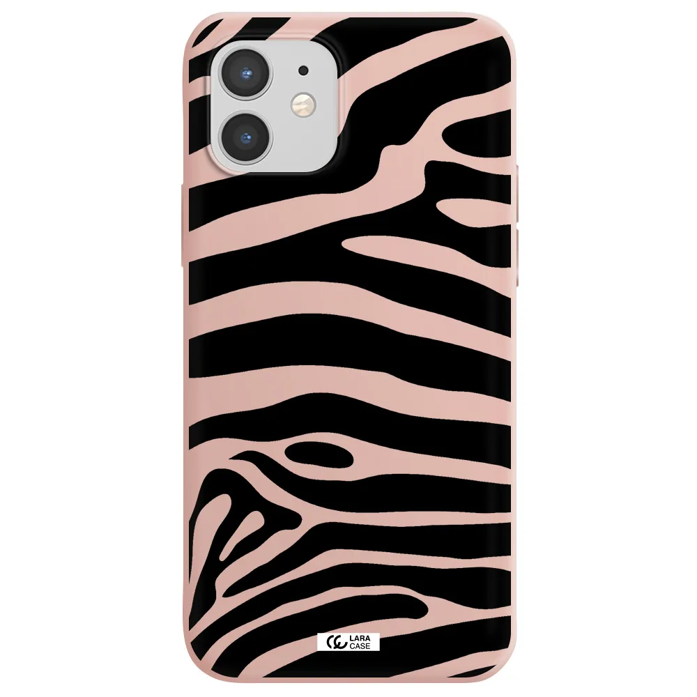Zebra Apple iPhone 12 mini Silicone pastel pink Case