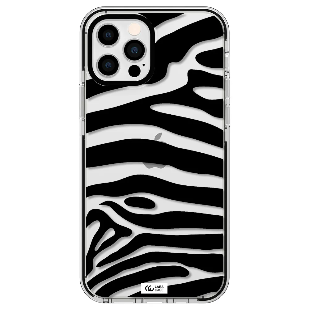 Zebra Apple iPhone 12 pro impact black border Case