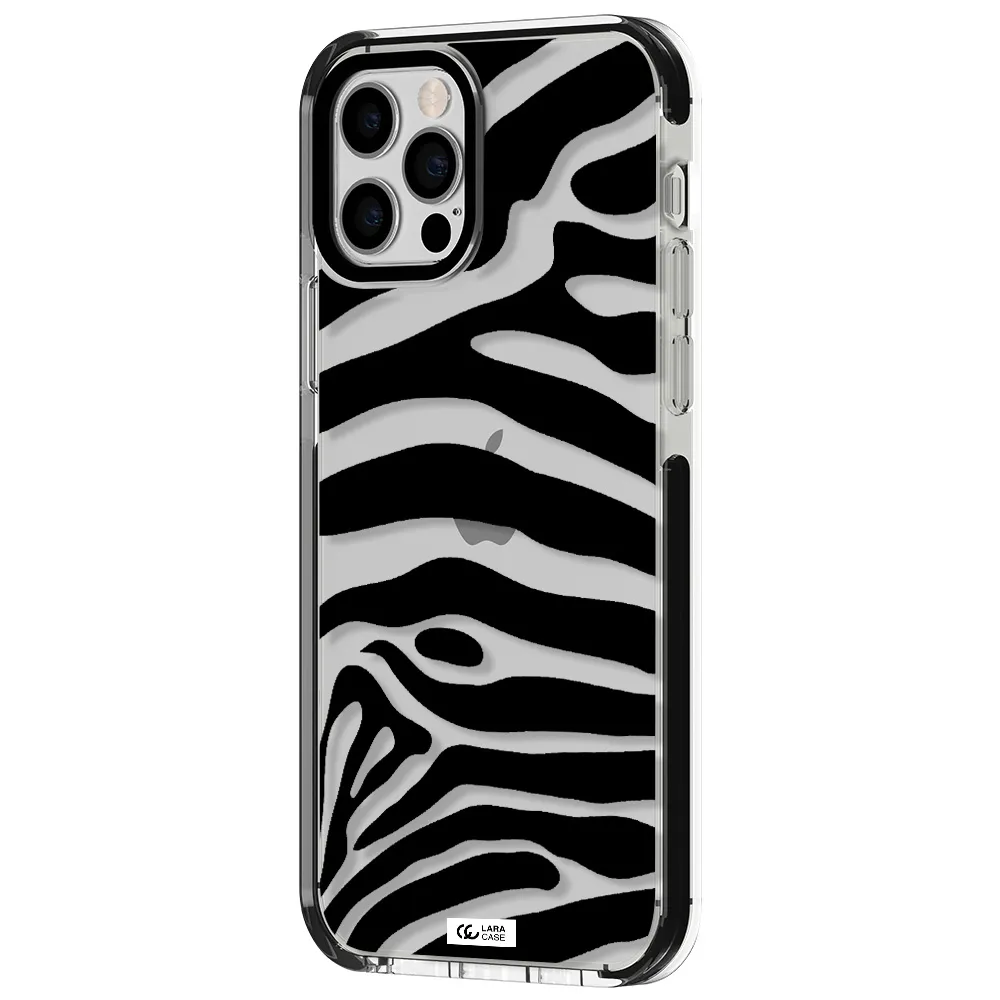 Zebra Apple iPhone 12 pro impact black border Case
