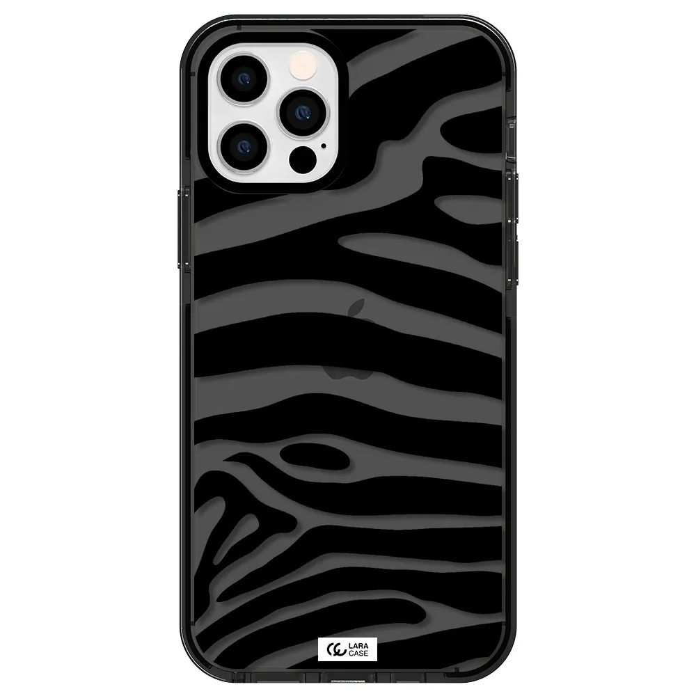 Zebra Apple iPhone 12 pro impact Smoke Black Case