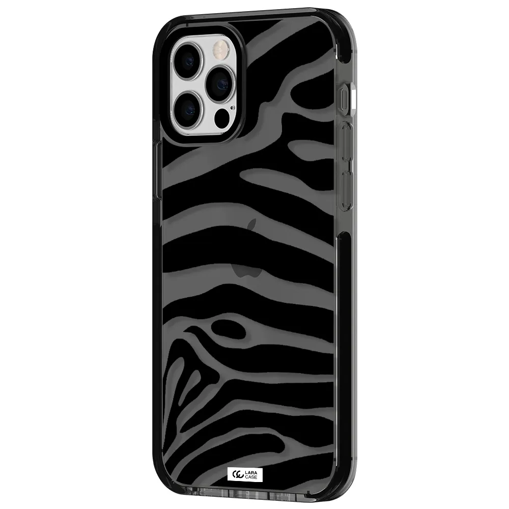 Zebra Apple iPhone 12 pro impact Smoke Black Case