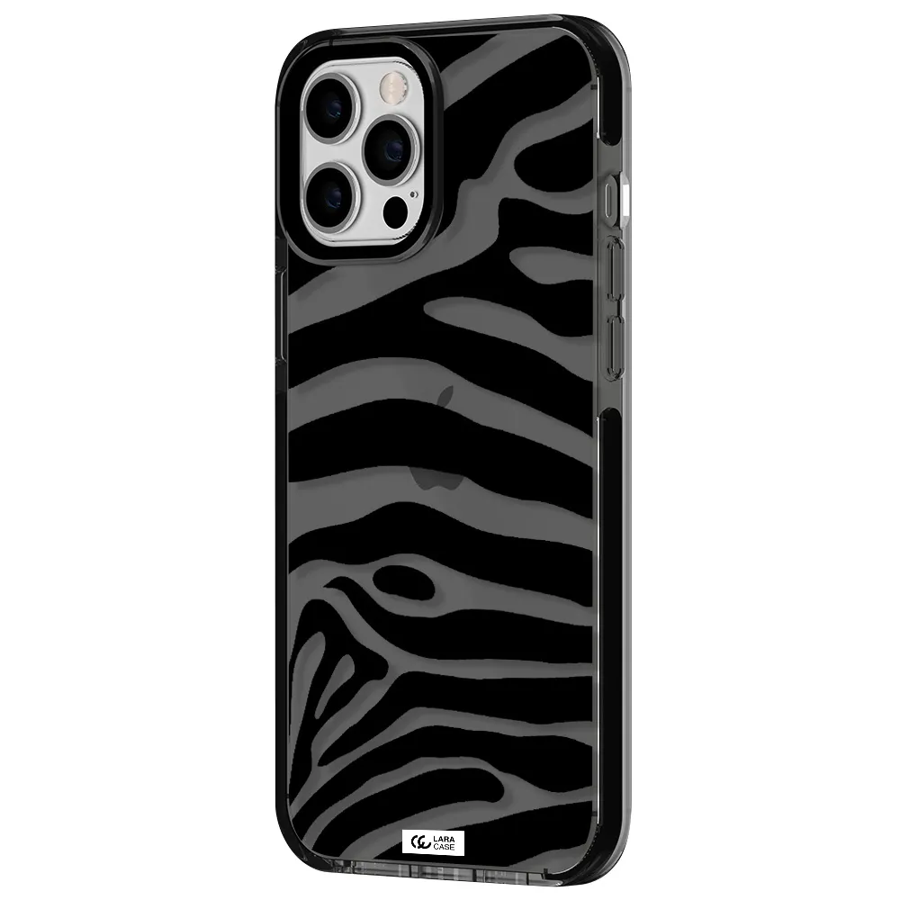 Zebra Apple iPhone 12 pro max impact Smoke Black Case