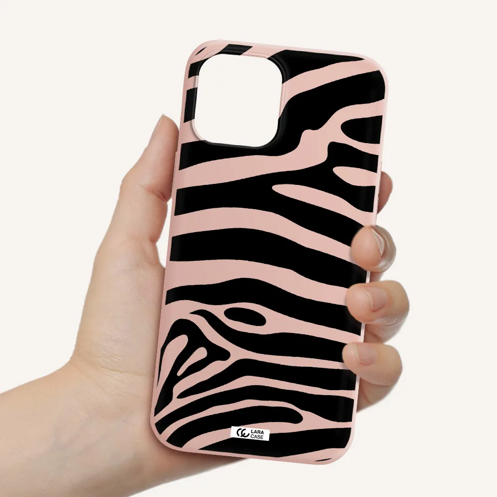 Zebra Apple iPhone 12 pro max Silicone pastel pink Case