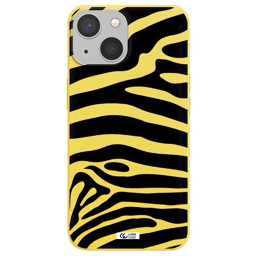 Zebra Apple iPhone 13 mini Silicone canary yellow Case