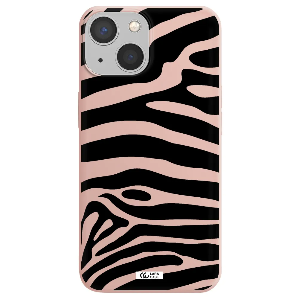 Zebra Apple iPhone 13 mini Silicone pastel pink Case