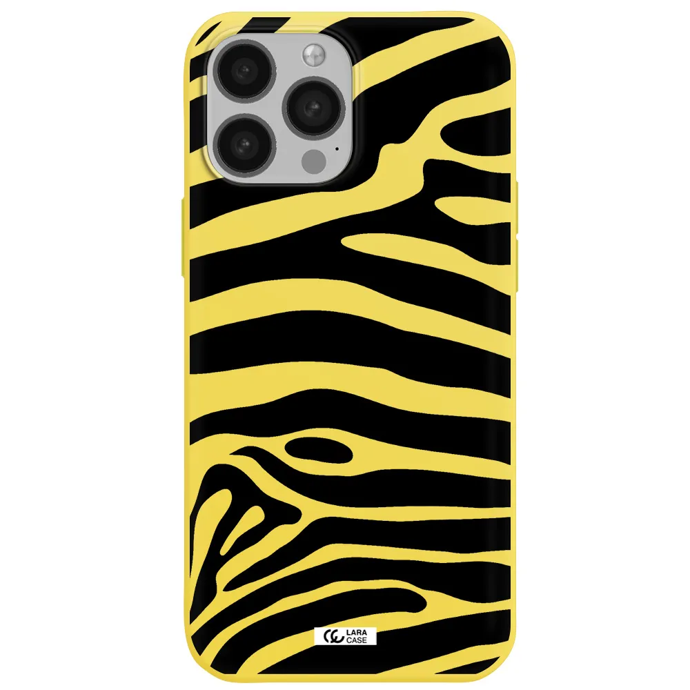 Zebra Apple iPhone 13 Pro Max Silicone canary yellow Case