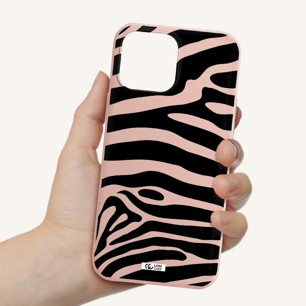 Zebra Apple iPhone 13 Pro Silicone pastel pink Case