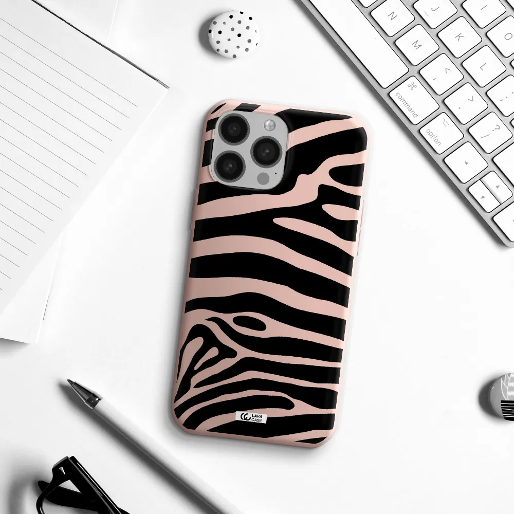 Zebra Apple iPhone 13 Pro Silicone pastel pink Case