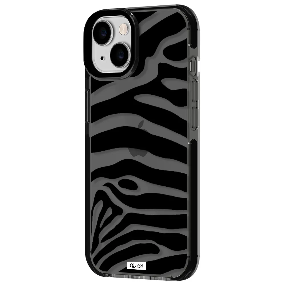 Zebra Apple iPhone 14 impact Smoke Black Case