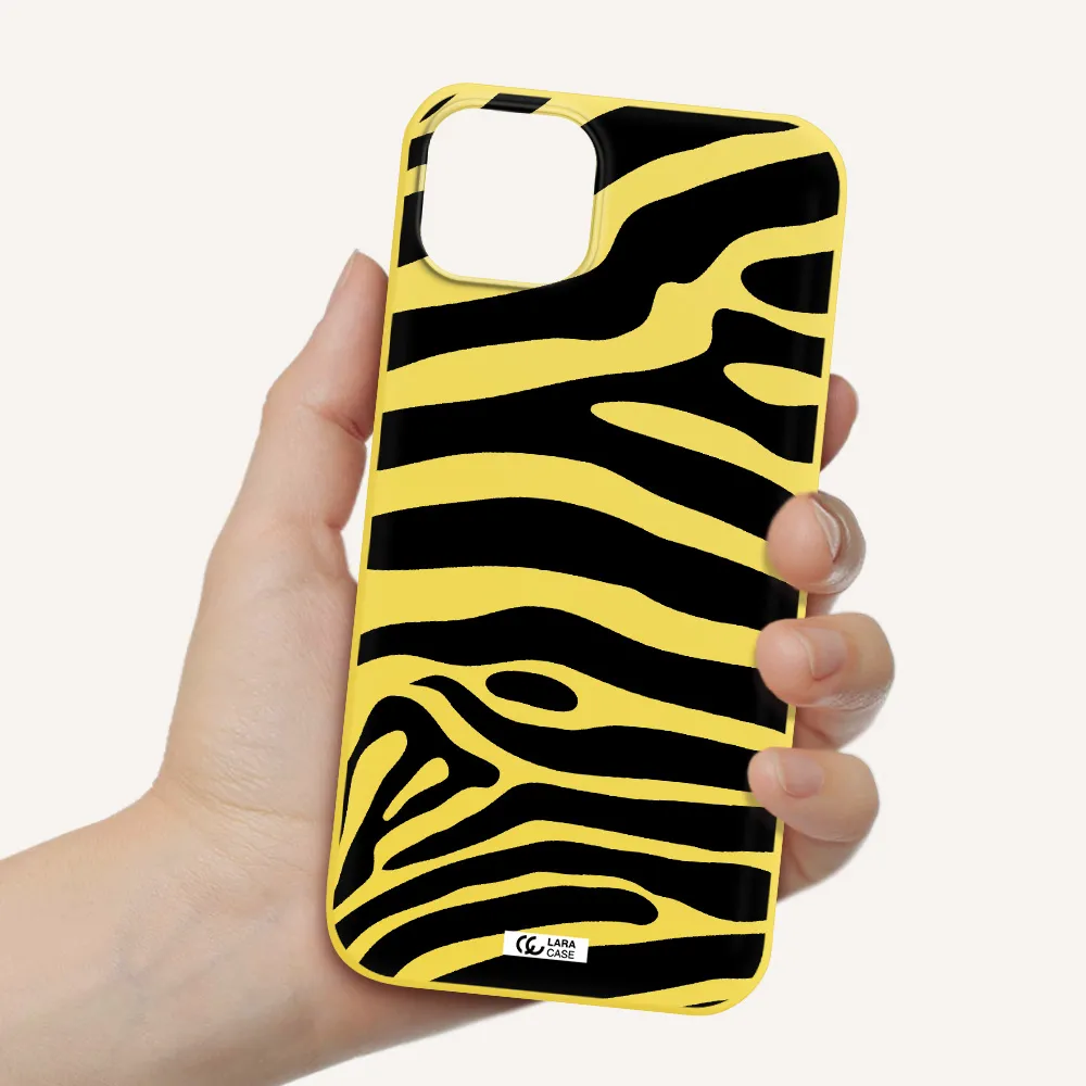 Zebra Apple iPhone 14 plus Silicone canary yellow Case