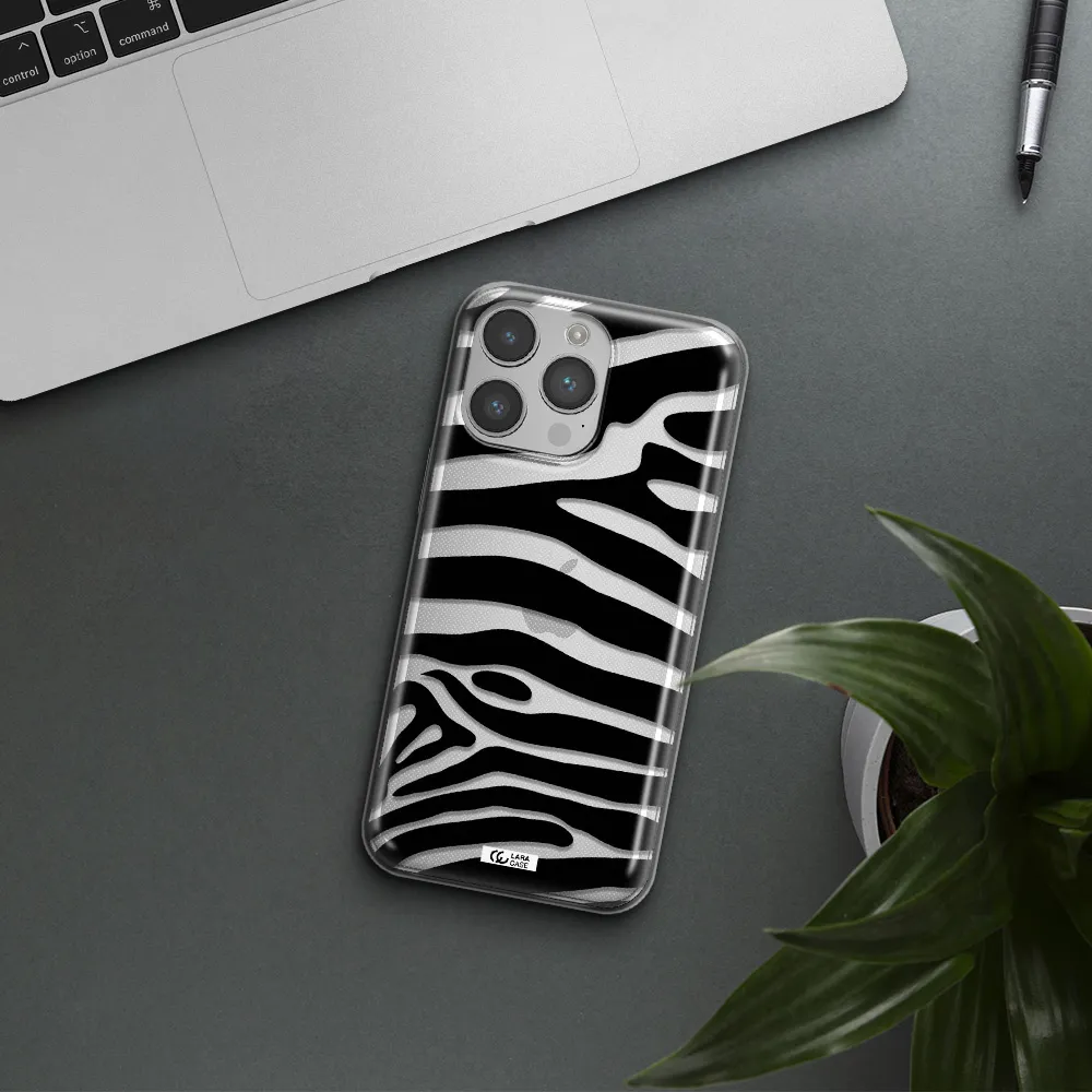 Zebra Apple iPhone 14 pro Clear TPU Case